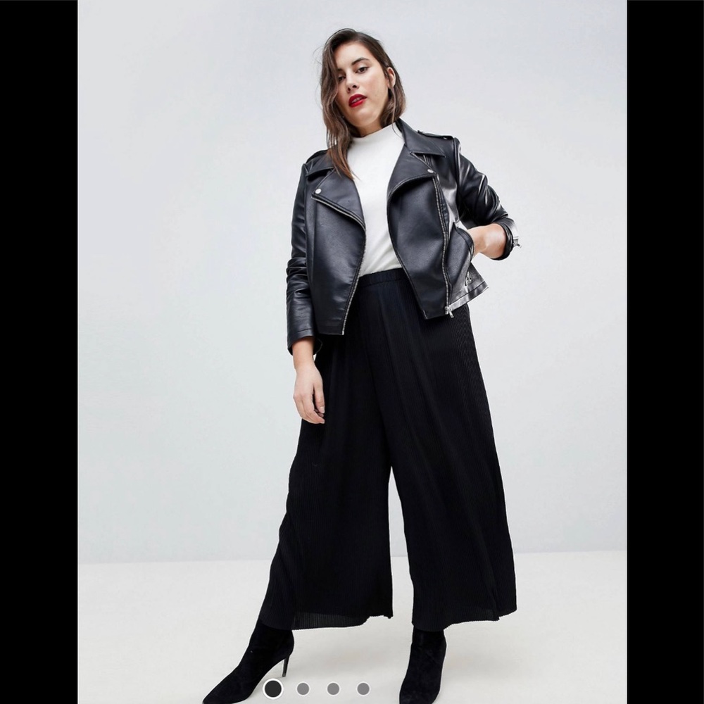 ASOS Curve Pleated Plisse Culotte Pants